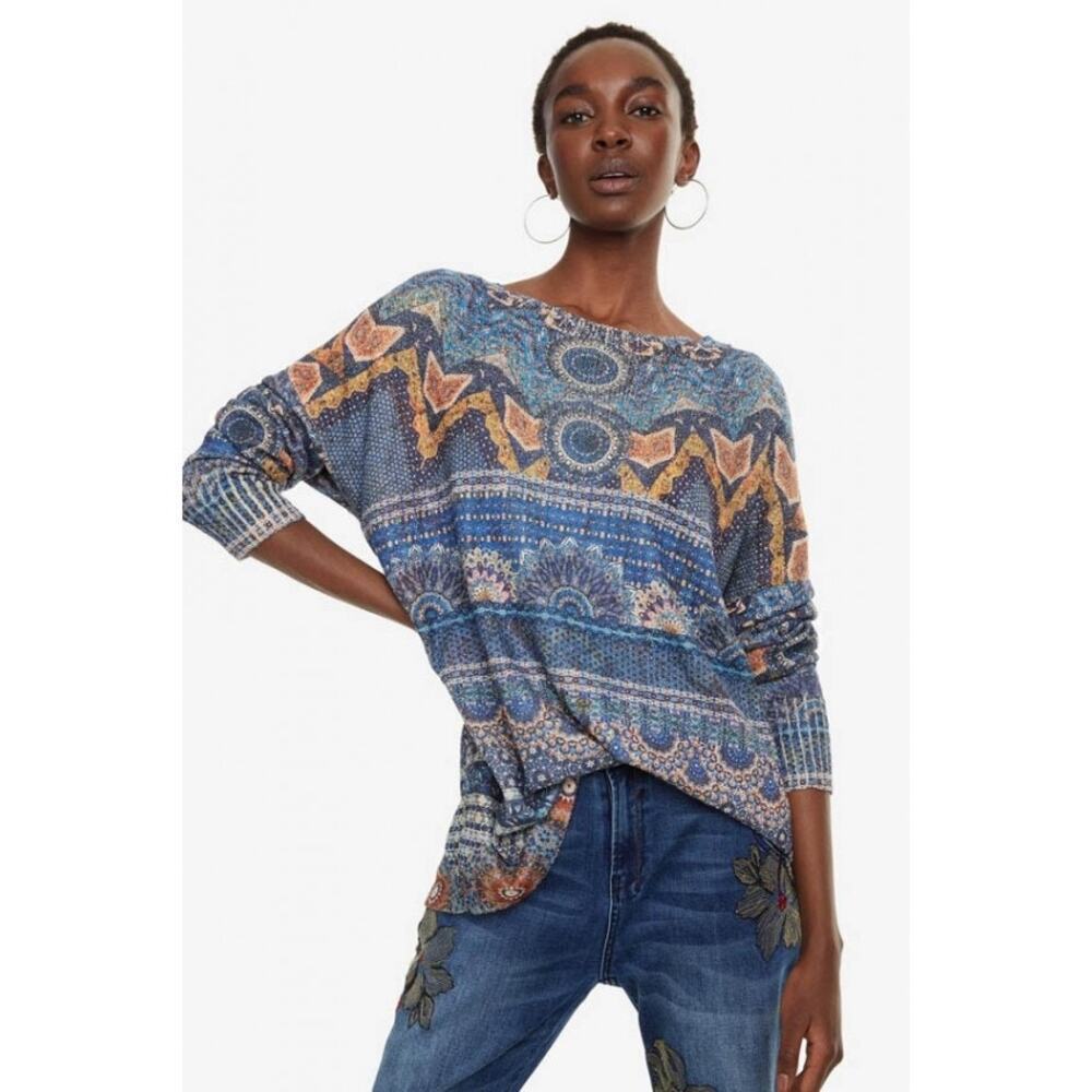Desigual Multicolor Crew Neck Sweater